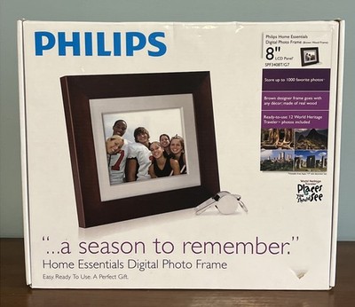 Philips Photo Brown Frame 8'' LCD Panel Digital Frame 1000 Photos SPF3408/G7 NEW