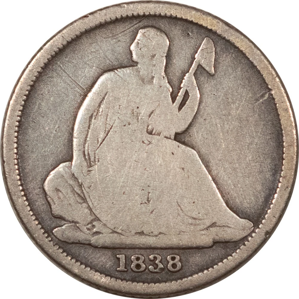 新奥尔良银色1838 年坐姿自由女神硬币(1837-1891) | eBay