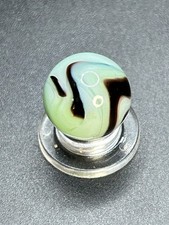 Vintage Ravenswood Swirl Marble HTF Deep Purple On Lime Seafoam Glass 0.591  