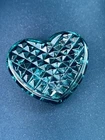 Beautiful Waterford Crystal Emerald Green Heart 3"  Hand Cooler &/OR Paperweight