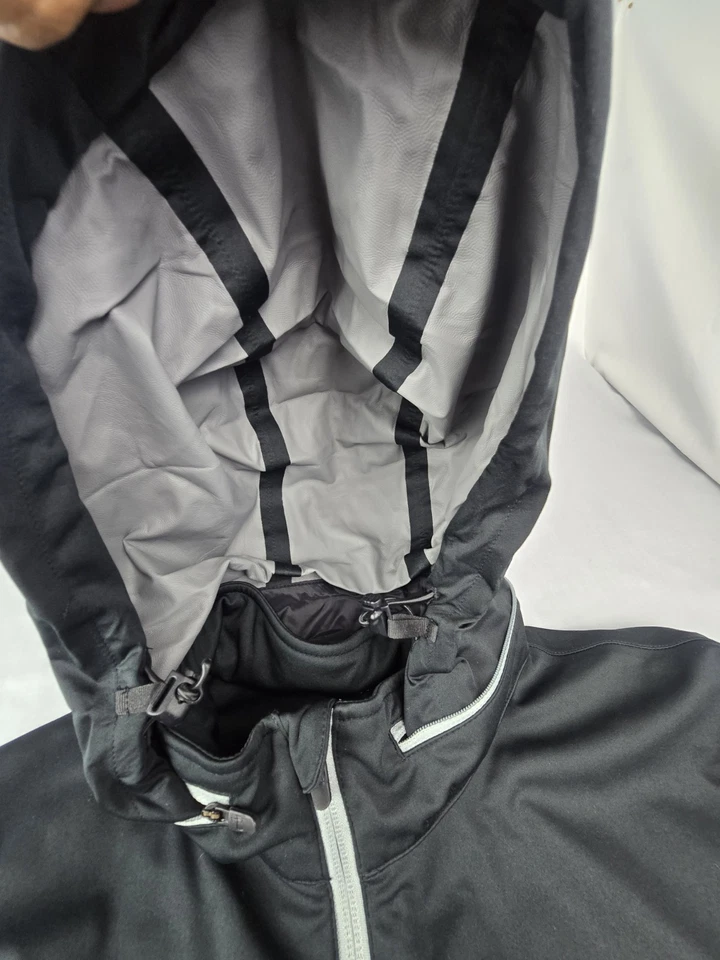 Masters Tech Black Full Zip Packable Hood Golf Windbreaker Rain Resist Jacket L - Image 3 of 4