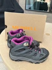 Merrell Moab 3 Mid MK165703 Hiking Snow Girls Boots Big Kids Waterproof  Sz 2