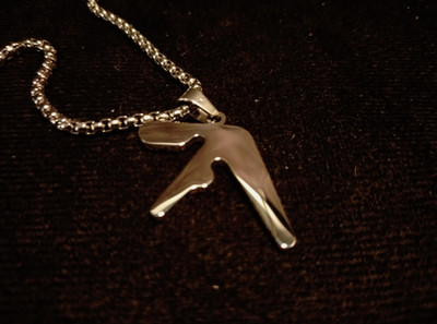 Aphex Twin Logo Chrome Necklace Pendant with Chain Richard David James