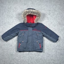 Oshkosh B  Gosh Hooded Jacket Kids Size 2T Navy Blue Fur Hooded Winter Lined