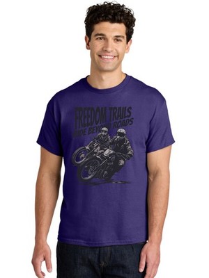 Freedom-Trails Mens Graphic Tee,100% Cotton,Casual Summer Wear