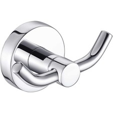 Chrome Bathroom Hooks for Towels  Modern Double Towel Hook Design Ideal for use
