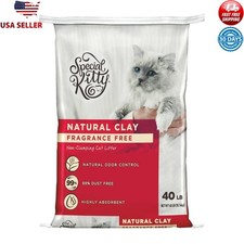 Natural Clay Litter 40 lbs Fragrance Free Non-Clumping Odor Control Dust Free US