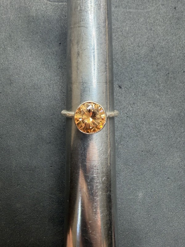 4.2g VTG Sterling Silver 925 Yellow CZ Ring Size 10.5 Jewelry Lot I