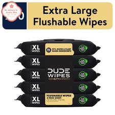DUDE Flushable Wipes, Extra Large Shea BUTTer Smooth Wet Wipes, 240 Count new