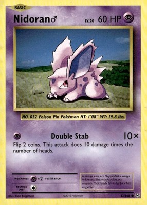 Nidoran M Common XY - Evolutions 43/108 Pokémon TCG