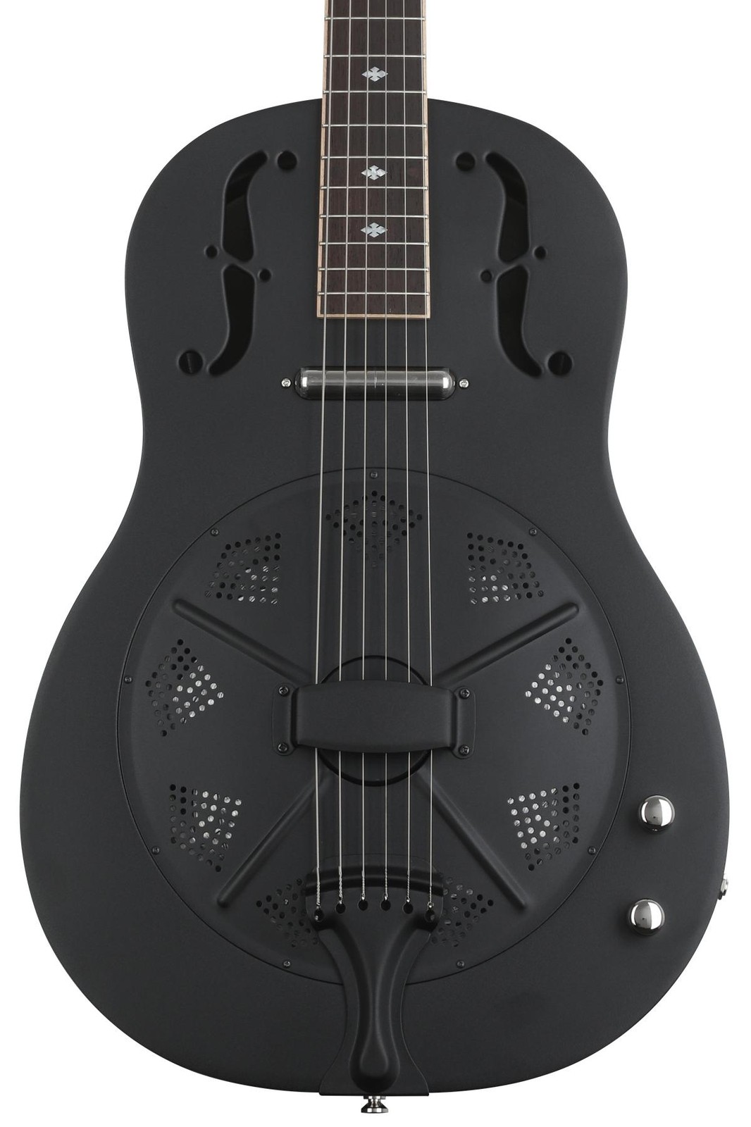 Золотистая гитара GRE Paul Beard с металлическим корпусом и акустико-электрическим резонатором - Черный 216790₽