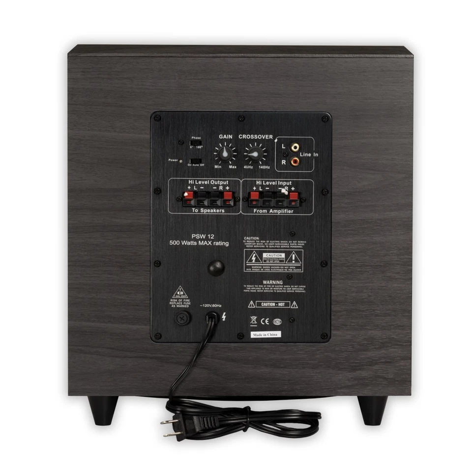 Subwoofer Acoustic Audio PSW-12 Home Theater Powered 12" 500 vatios envolvente Foto 2 de 4