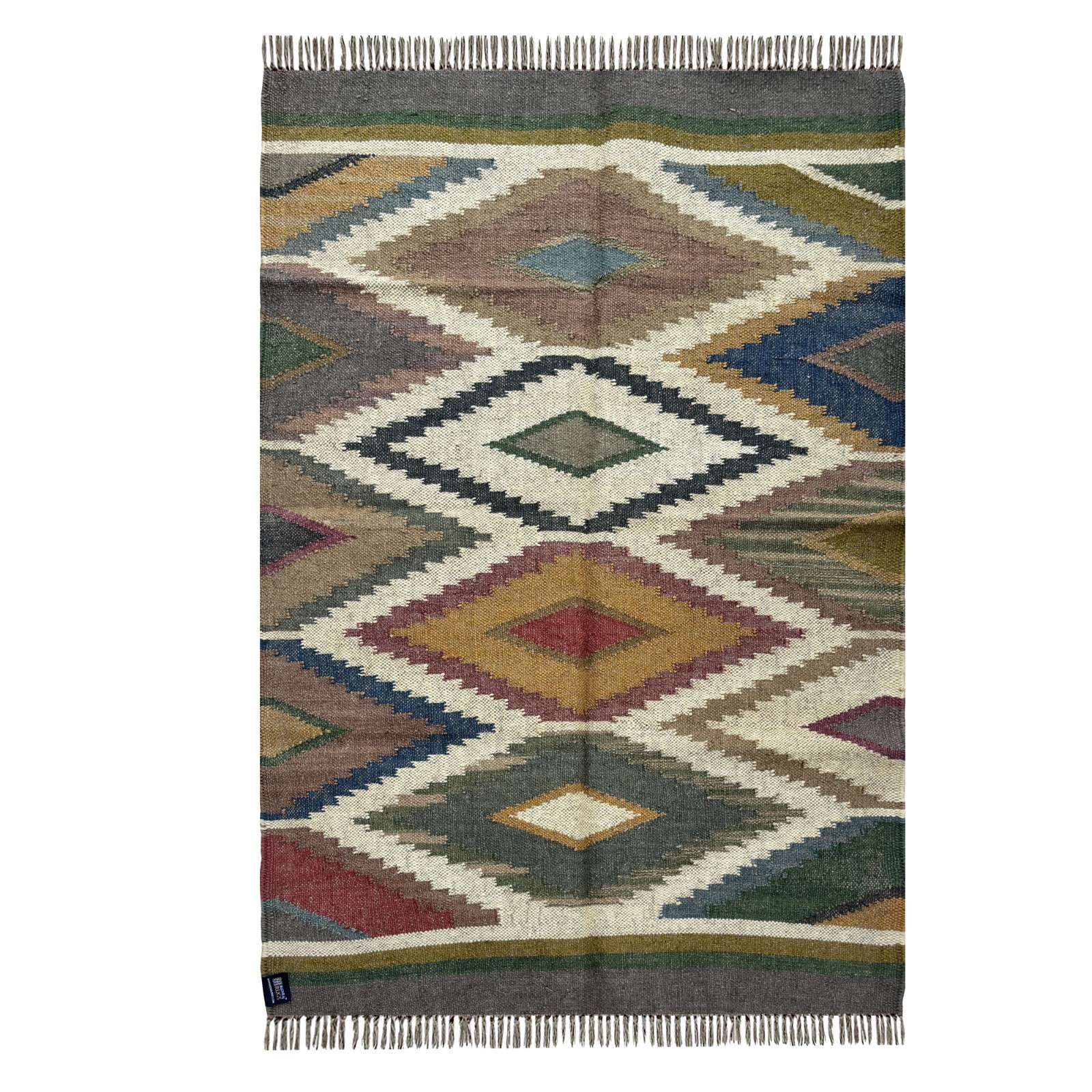 Decorative Wool Jute Rug 3x5 ft Handmade Flatwoven Sustainable Bedroom carpets