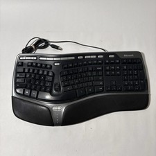 Microsoft Natural Ergonomic Wired Keyboard 4000 V1.0 KU-0462 USB Tested Working