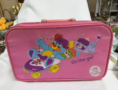 VTG Popples 13'' Pink Nylon Character Kids Travel Case w/ Zipper Closure & Handle