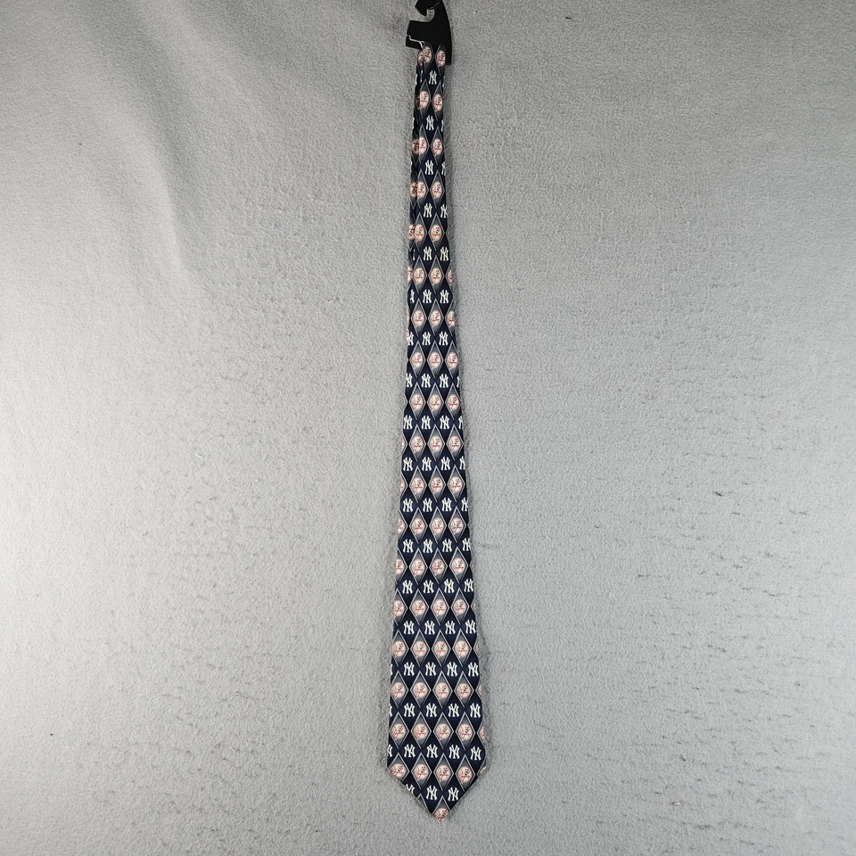 Corbata de béisbol de seda azul de los Yankees de Nueva York para hombre MLB ropa para el cuello de águila regalo Foto 2 de 4