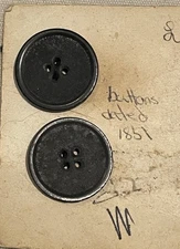 Two U.S. Goodyear Button Marked Pat. 1851 I.RC.Co Pre Civil War To 1870’s