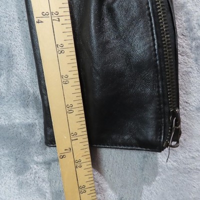 Vera Pelle Leather Jacket Mens Medium Stripe Biker Moto Zip