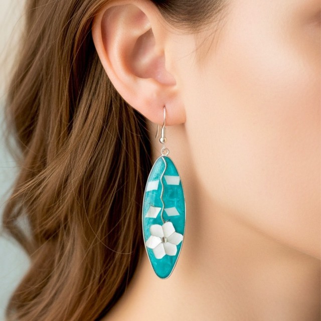 Mexican Shell Inlay Earrings Mexican Shell Inlay Earrings