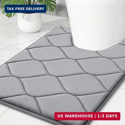 Smiry Memory Foam U-Shaped Toilet Mat 24''x20'', Ultra Soft Non-Slip Bathroom Floo