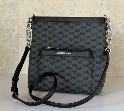 Michael Kors Morgan Medium Shoulder Crossbody Bag MK Grey/Black | eBay