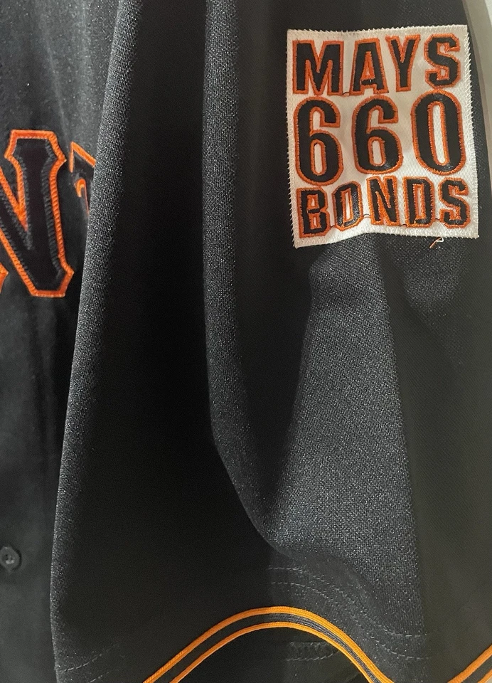 Mitchell & Ness SF 巨人债券 #25 Mays & Bonds 660 球衣 2004 年 54 码 — 第 3/4 张图片