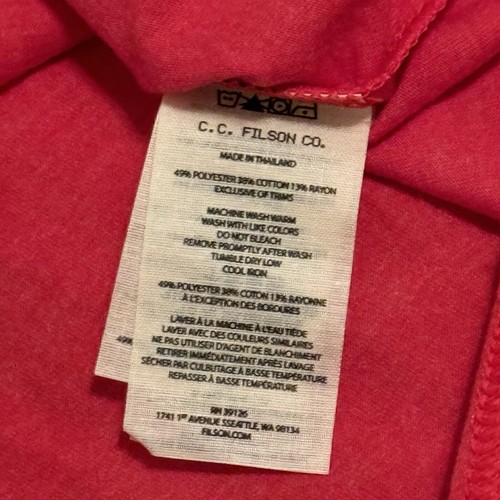 Filson Shirt Mens L Red Buckshot Fishing Hook Fish Short Sleeve Crew Neck Tee - Picture 6 of 9