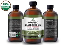 Black Seed Oil 16 oz - USDA Organic 100% Pure Cold Pressed Cumin Nigella Sativa