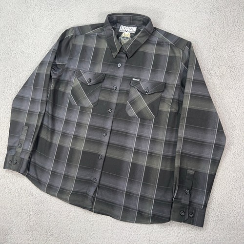 Dixxon Hemd Damen XL schwarz grau kariert Knopfleiste Megadeath Flanell