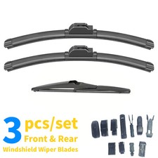 Pack of 3 Fit for Chevrolet Spark 2013-2015 24" 16" 12" Windshield Wiper Blade