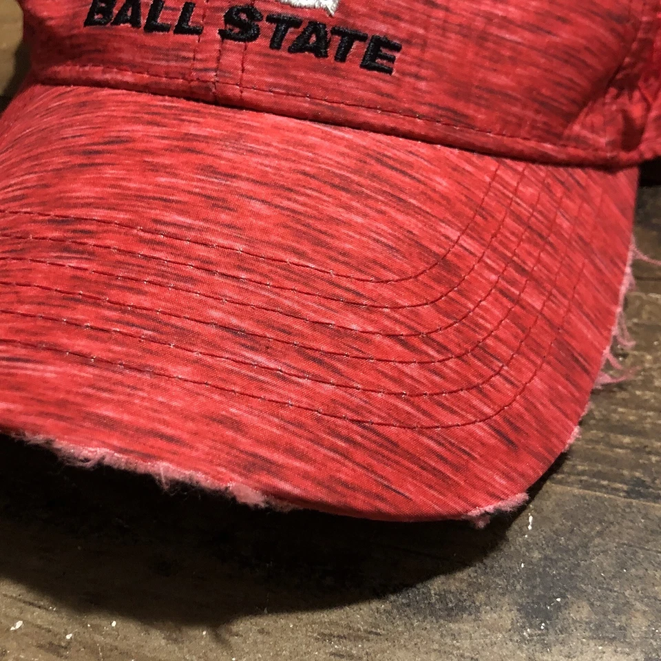 Ball State Cardinals Hat Strapback Baseball Cap Mens Red NCAA Football - READ - Image 3 of 4