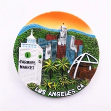 Los Angeles Fridge Magnet Resin Refrigerator Sticker America Souvenir Home Decor