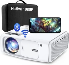 Febfoxs1080PWiFi Projector with Bluetooth,Full HD Outdoor Movie Projector-Bundle