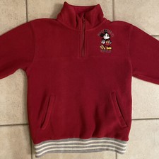 DISNEY PARKS 1/4 Zip Up Embroidered Fleece Youth Size 8 Mickey Mouse Soft  Cute