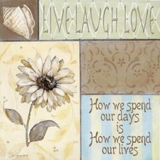 Ceramic Backsplash Tile Mural Inspirational Religious - Live Laugh Love II