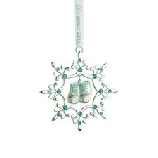 Reed  Barton LO503BLU Lunt Baby's First Christmas Ornament, Blue