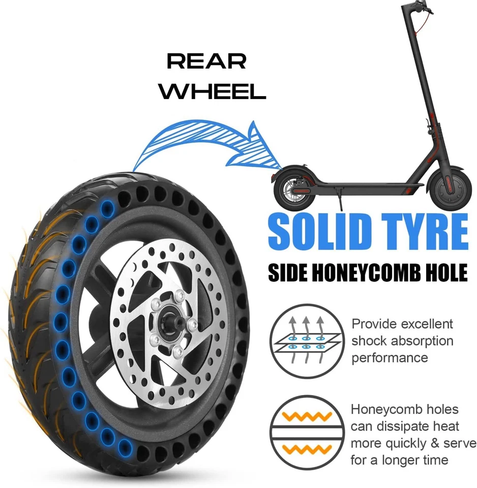 E-Scooter Hinterrad Vollgummi Reifen mit Felge 8,5 Zoll 22cm Für Xiaomi Mi M365 - Bild 2 von 4