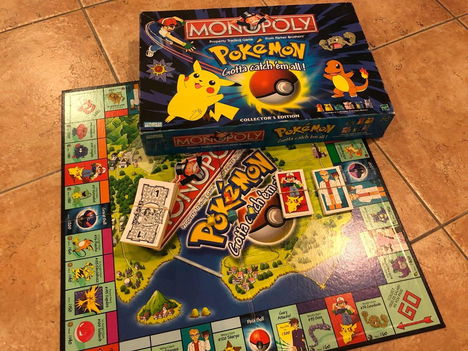Pokemon Edition Monopoly Board Game Replacement Parts Pieces 1999 Nintendo  1998