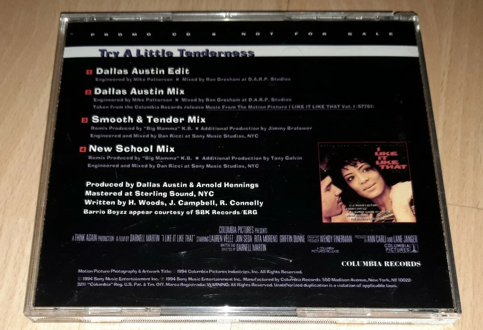BARRIO BOYZZ - Try A Little Tenderness - Remix PROMO CD Single R&B Rnb 1994 RARE - Bild 3 von 4