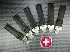 21mm VICTORINOX SWISS ARMY Black CALF LEATHER STRAP Deployment BR Buckle BAND O