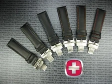 21mm VICTORINOX SWISS ARMY Black CALF LEATHER STRAP Deployment BR Buckle BAND R