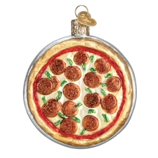 Old World Christmas PIZZA PIE (32350) Glass Ornament w/ OWC Box