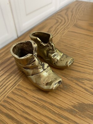 2 Vintage Messing Stiefel 