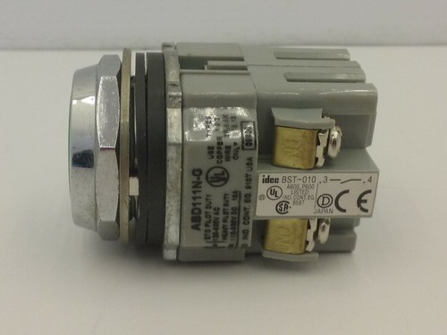IDEC ABD111N-G PUSHBUTTON MOMENTARY FLUSH GREEN 1NO/1NC 10A 600V - Picture 4 of 5