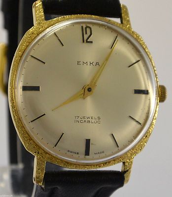 Emka 17 Jewels Incabloc Herrenuhr Handaufzug
