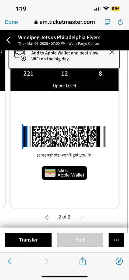 philadelphia flyers tickets - Image 3 of 3