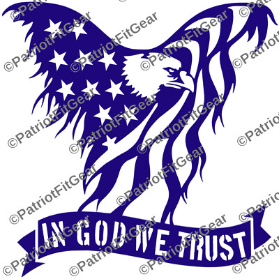 In God We Trust,Eagle,American Flag,12''x12'',One Nation Under God,1A,Vinyl Decal
