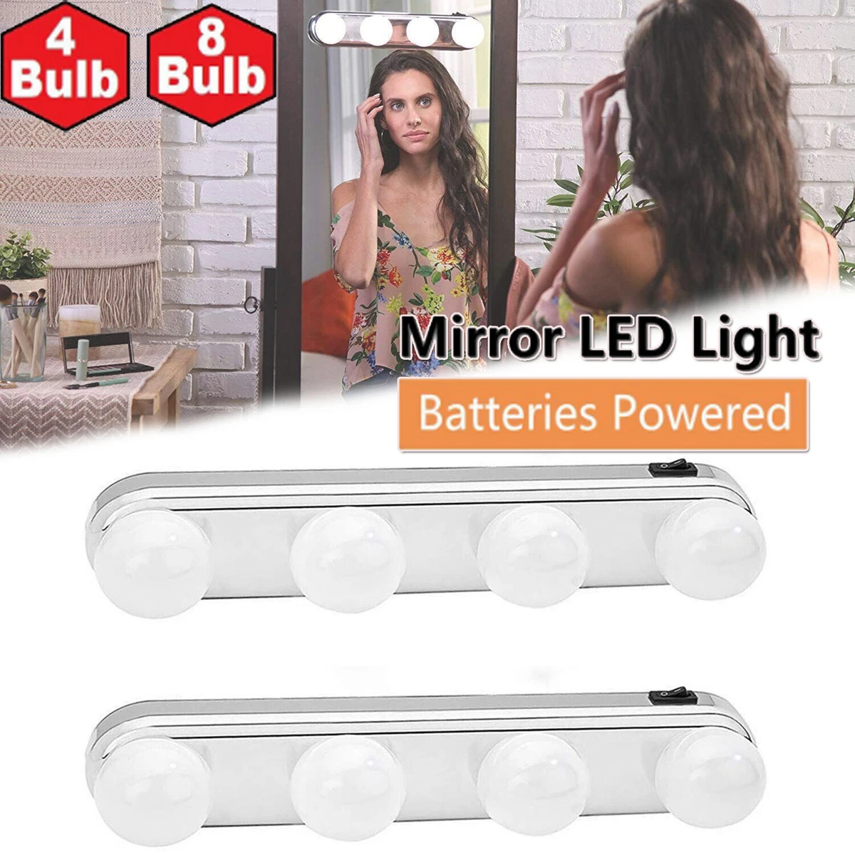 Led mirror light sale bulbs