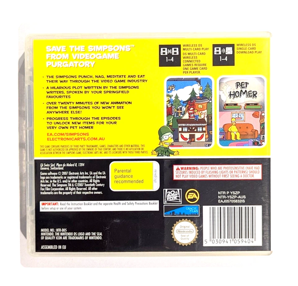 Nintendo DS The Simpsons Game PAL Version Complete with Manual - Image 2 of 4