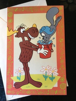 Vintage Rocky And Bullwinkle Greeting Card Unused With Envelope 18100010225 Ebay